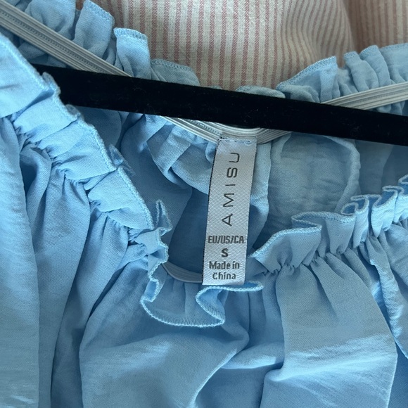 Blue off shoulder top size S - Picture 3 of 3